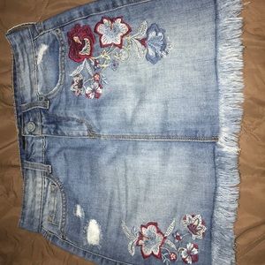 Aeropostale flowered denim skirt